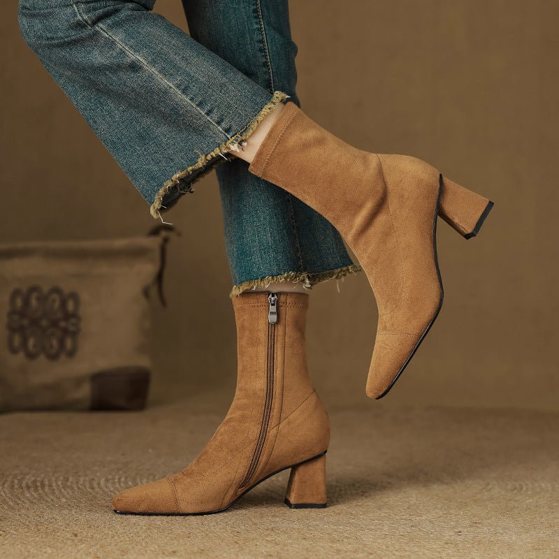 Aelis Genuine Suede Boots - My Store