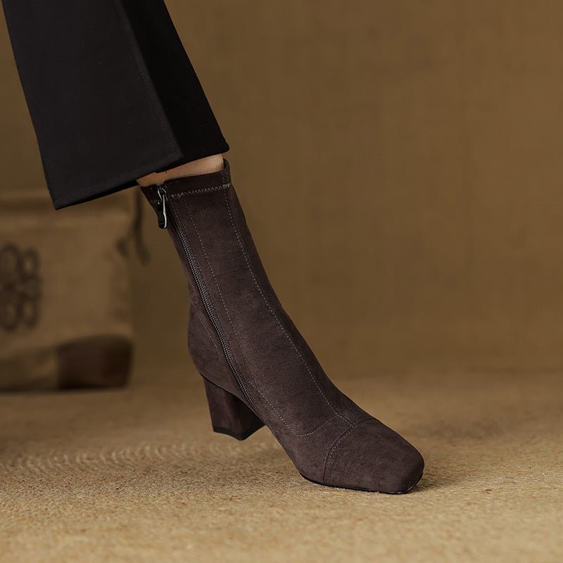Aelis Genuine Suede Boots - My Store