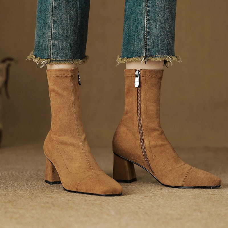 Aelis Genuine Suede Boots - My Store
