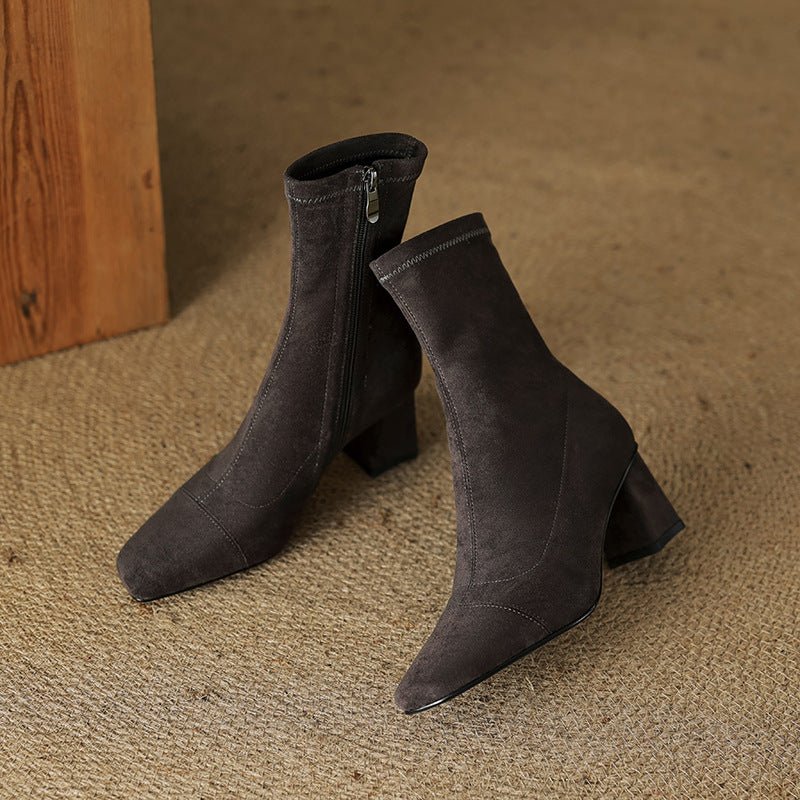 Aelis Genuine Suede Boots - My Store