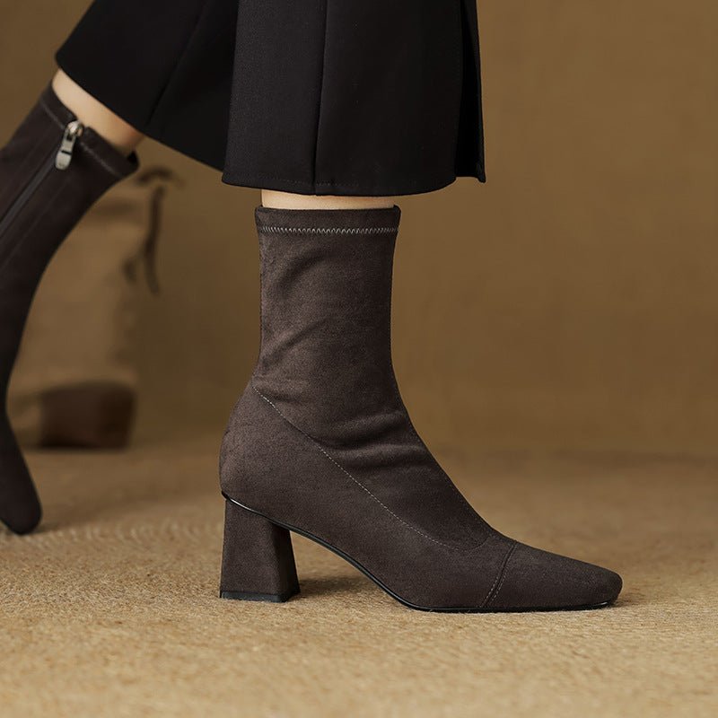 Aelis Genuine Suede Boots - My Store
