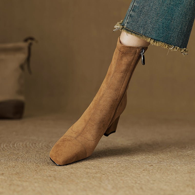 Aelis Genuine Suede Boots - My Store