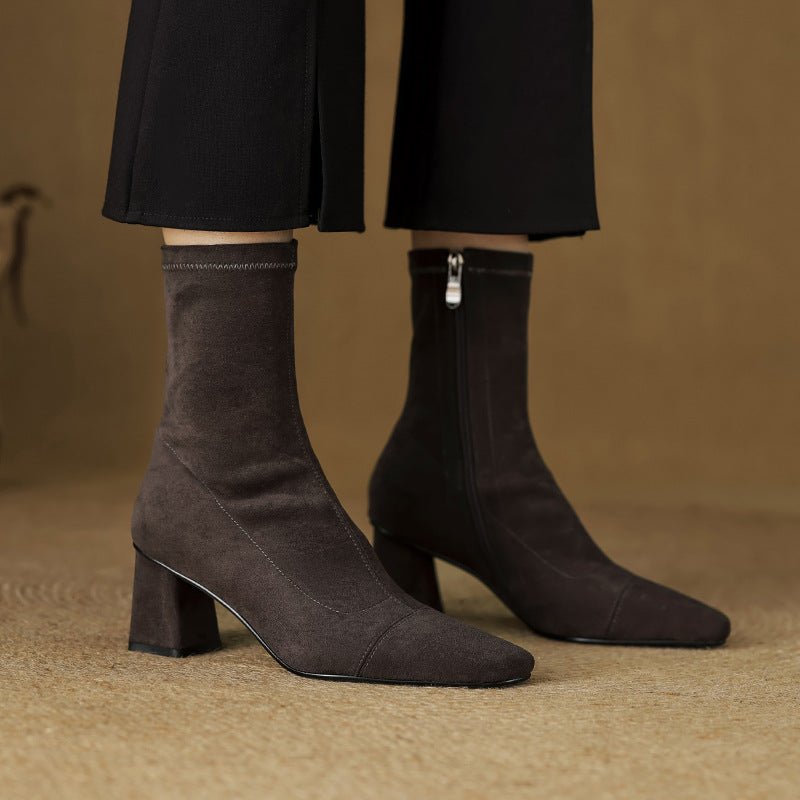 Aelis Genuine Suede Boots - My Store