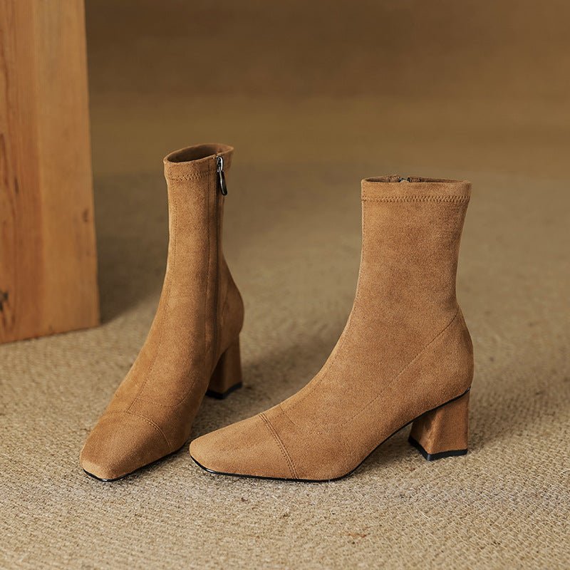 Aelis Genuine Suede Boots - My Store