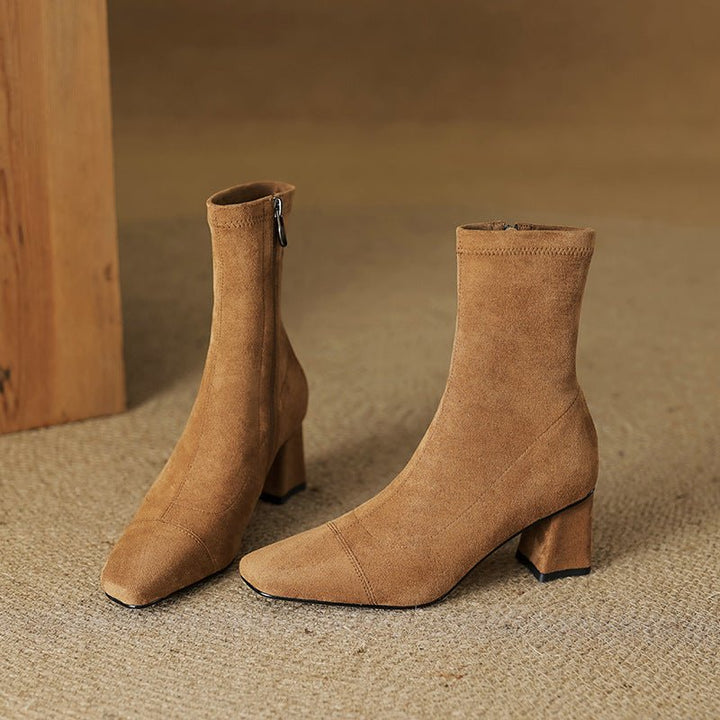 Aelis Genuine Suede Boots - My Store