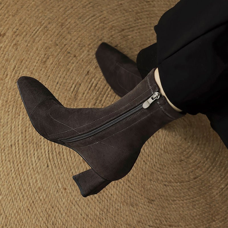 Aelis Genuine Suede Boots - My Store