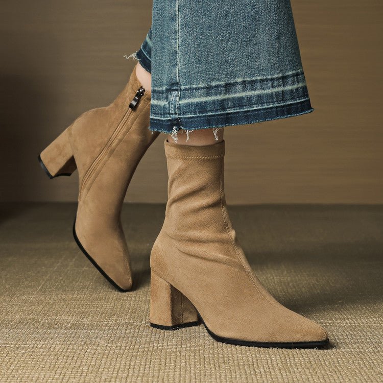 Alora Genuine Suede Boots - My Store
