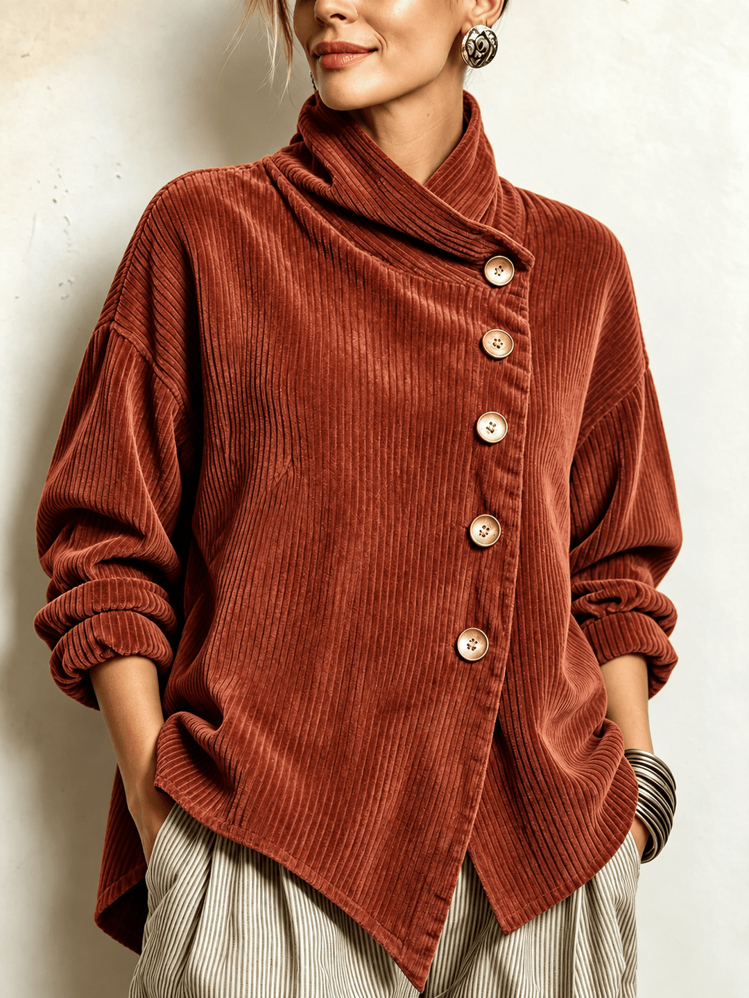 AMBER | Corduroy button-up top - My Store