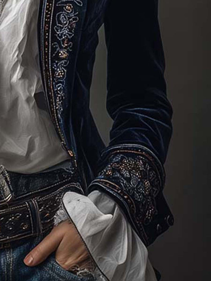 Anastasia | Embroidered Longline Jacket - My Store