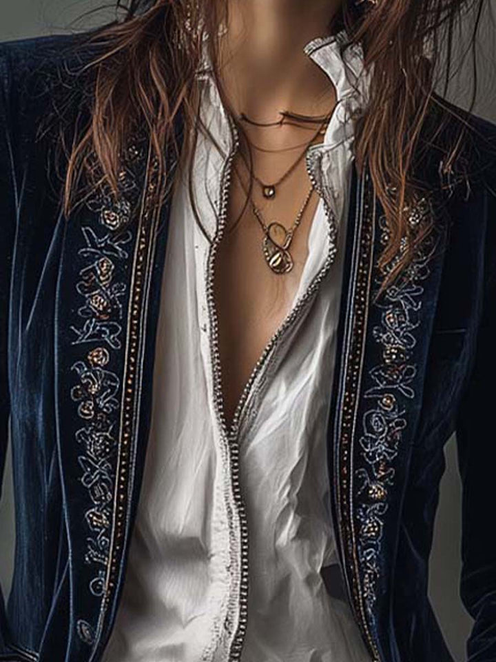 Anastasia | Embroidered Longline Jacket - My Store