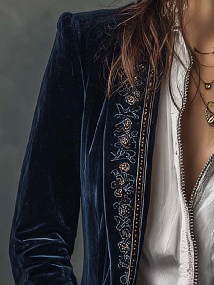 Anastasia | Embroidered Longline Jacket - My Store