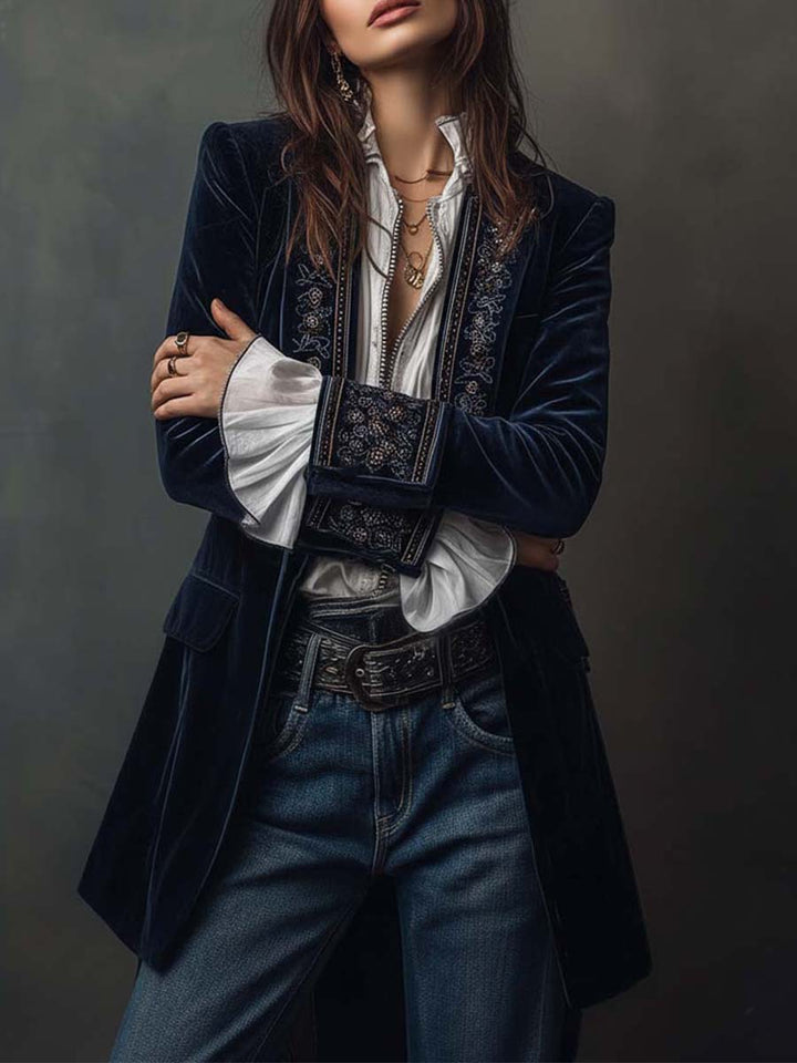 Anastasia | Embroidered Longline Jacket - My Store