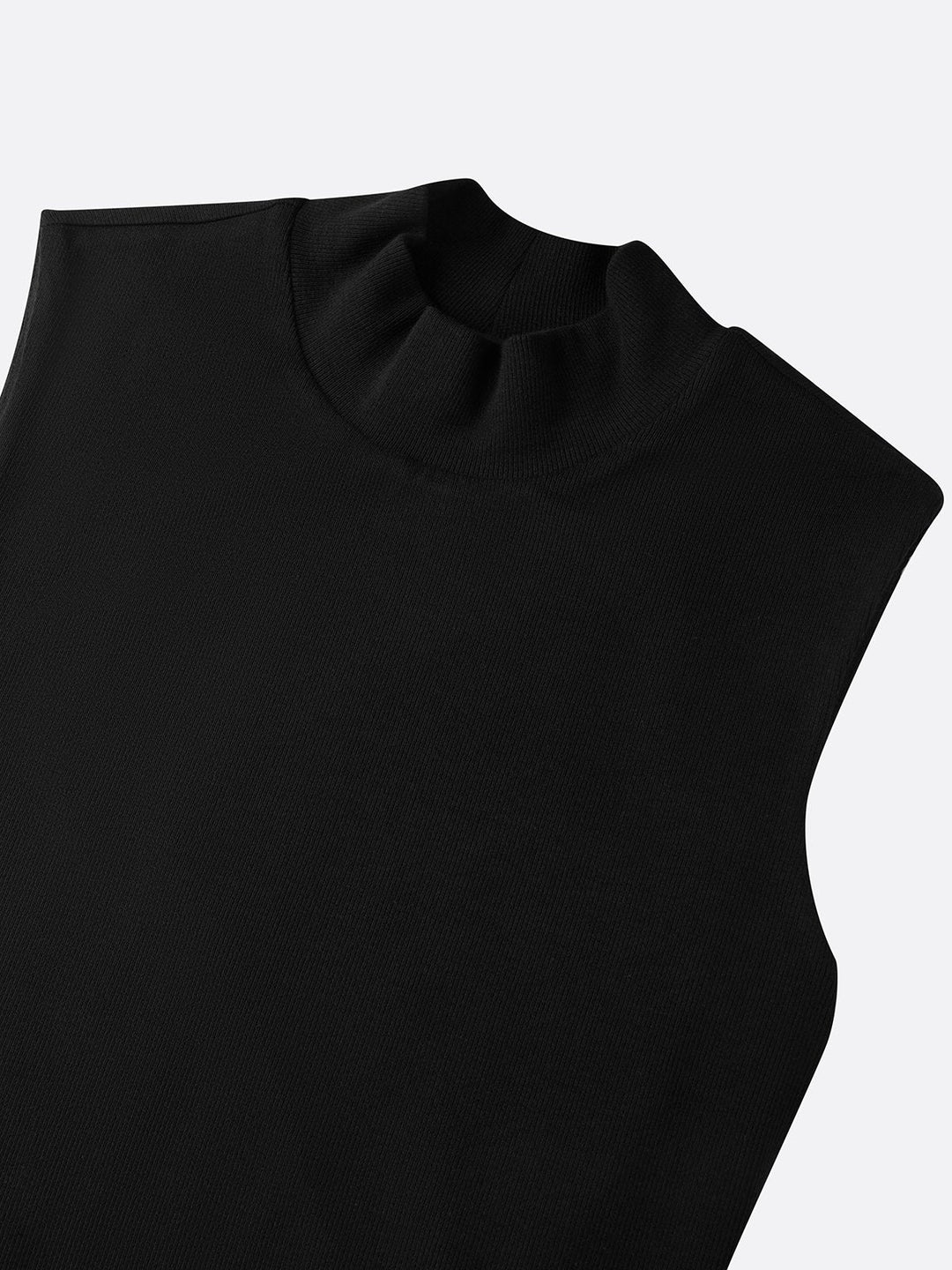 Addie | Flocked Knit High Neck Drop-Waist Sleeveless A-Line Maxi Dress