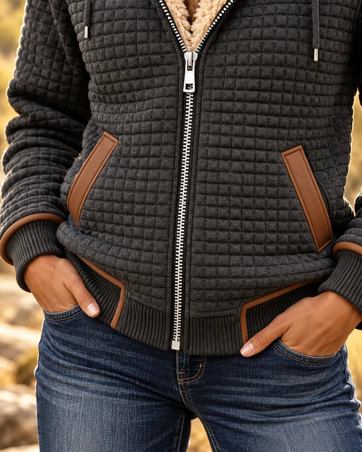 BETH | Sherpa-lined quilted zip-up hooded jacket - My Store