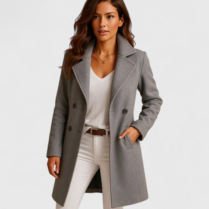 Blanche | Tailored Notch-Lapel Long Coat - My Store