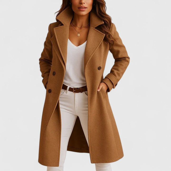 Blanche | Tailored Notch-Lapel Long Coat - My Store