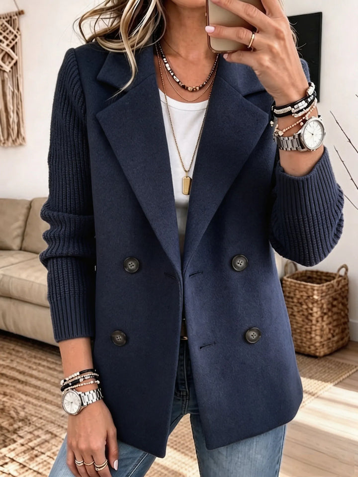 Carla | Elegant Blazer with Knit Sleeves