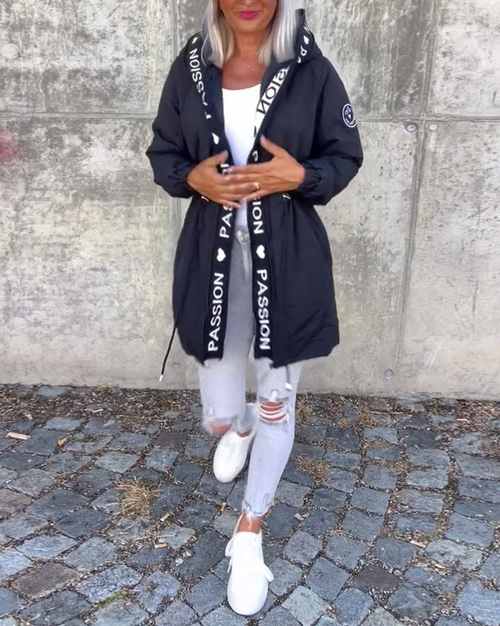 Camila | Hooded Drawstring Midi Parka - My Store