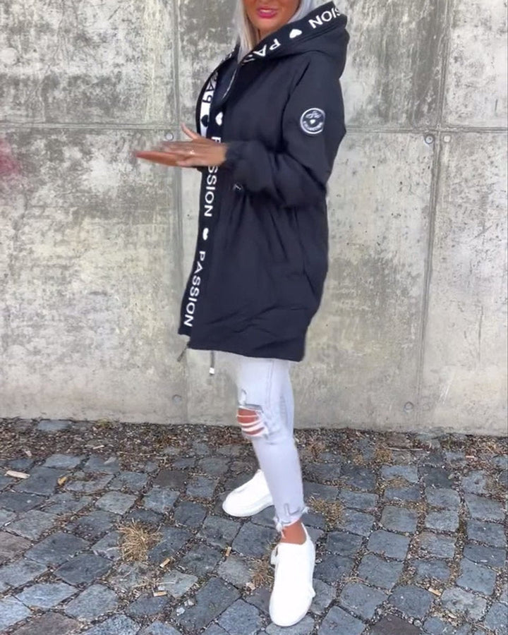 Camila | Hooded Drawstring Midi Parka - My Store