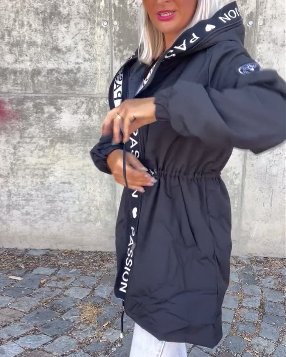 Camila | Hooded Drawstring Midi Parka - My Store