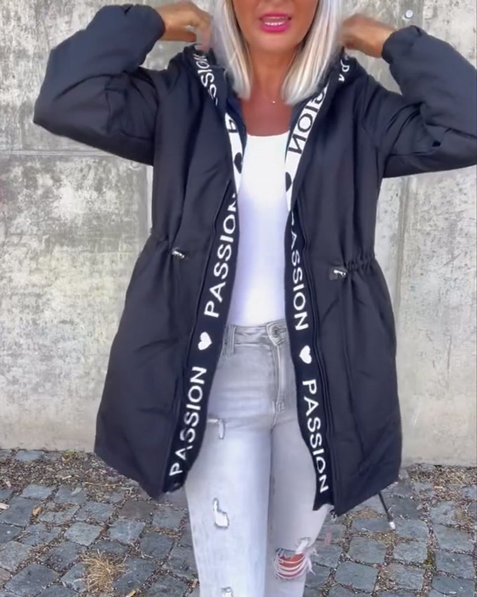 Camila | Hooded Drawstring Midi Parka - My Store