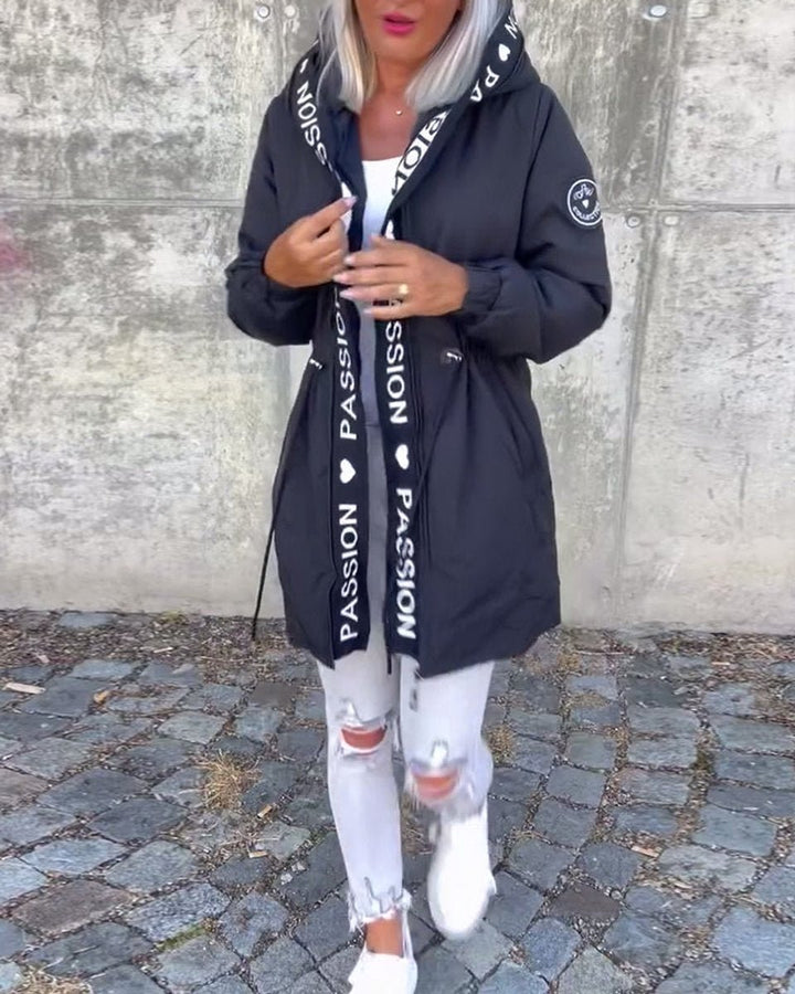 Camila | Hooded Drawstring Midi Parka - My Store
