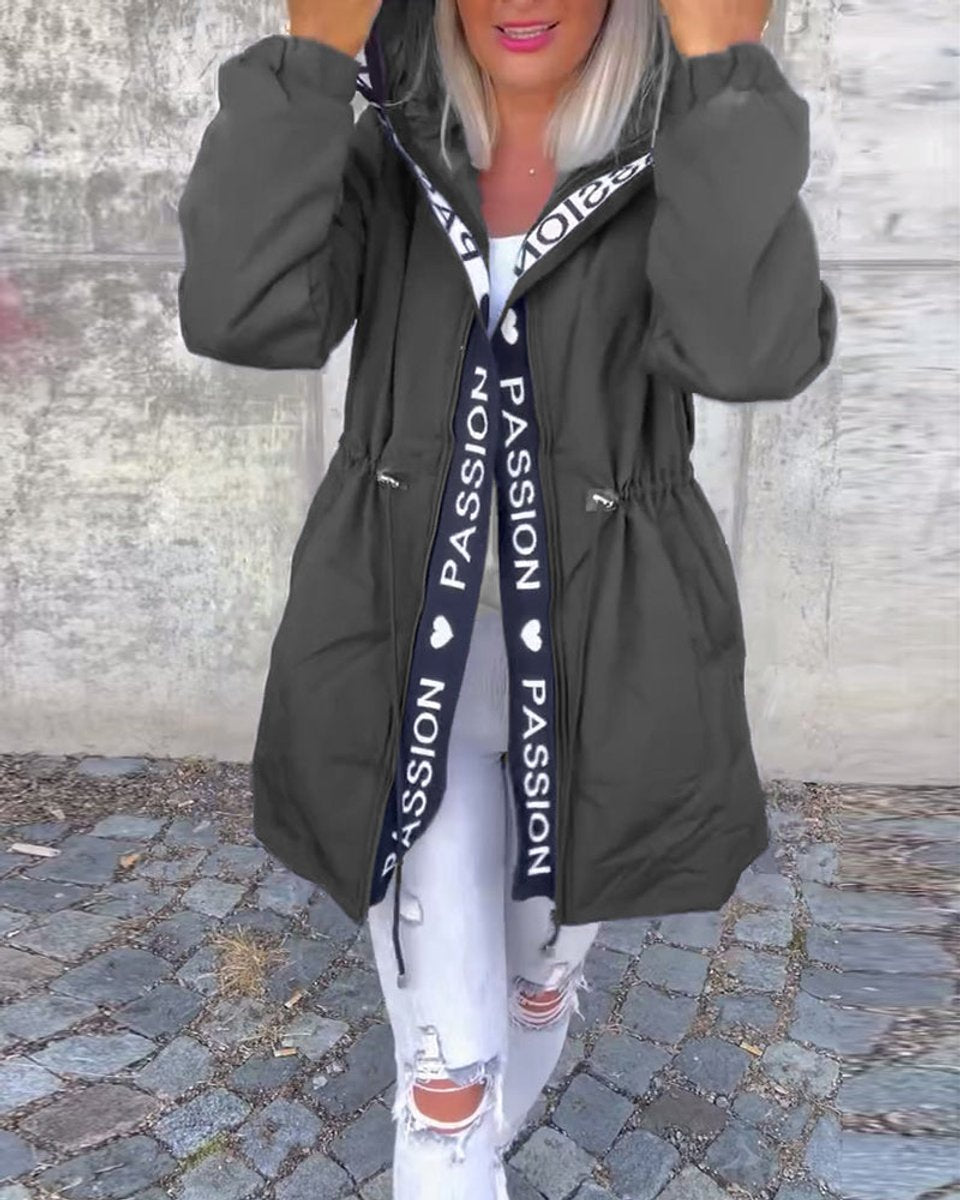 Camila | Hooded Drawstring Midi Parka - My Store