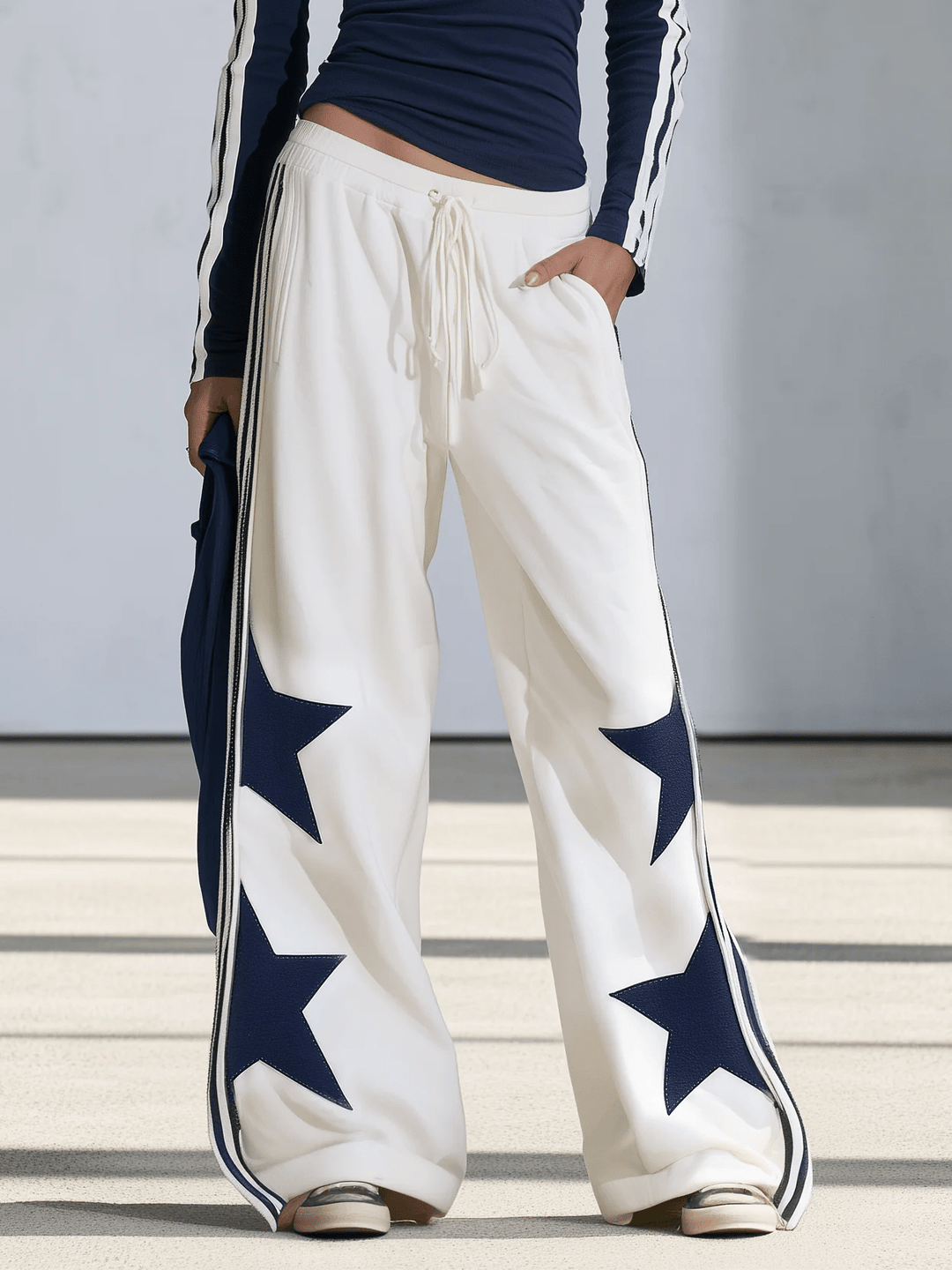 Carlotta | Star Print Top & Wide-Leg Pants Set - My Store
