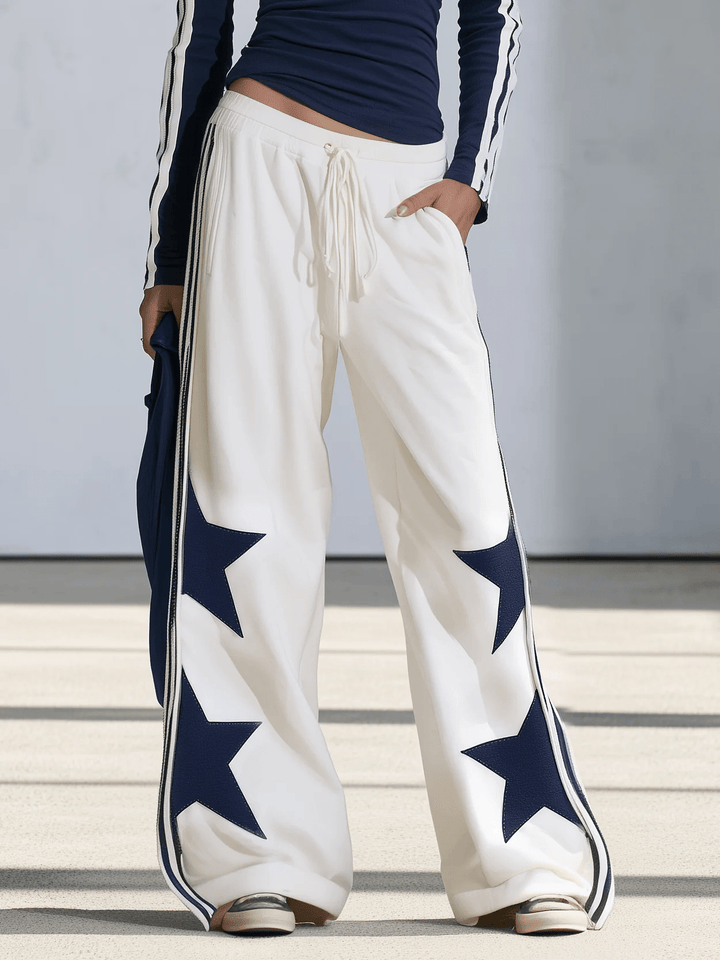 Carlotta | Star Print Top & Wide-Leg Pants Set - My Store