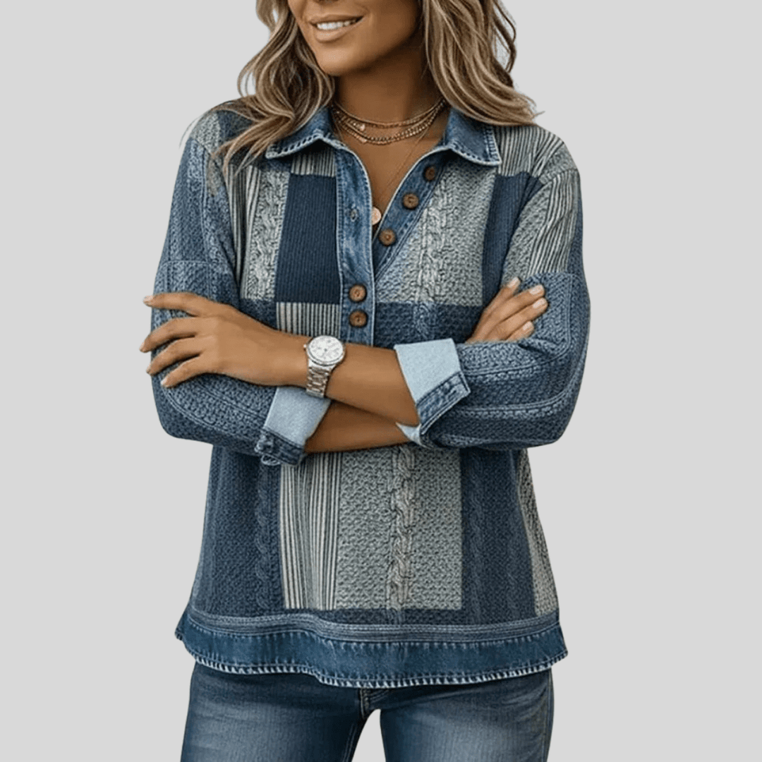 CHLOE | Colorblock sweatshirt with button placket - My Store