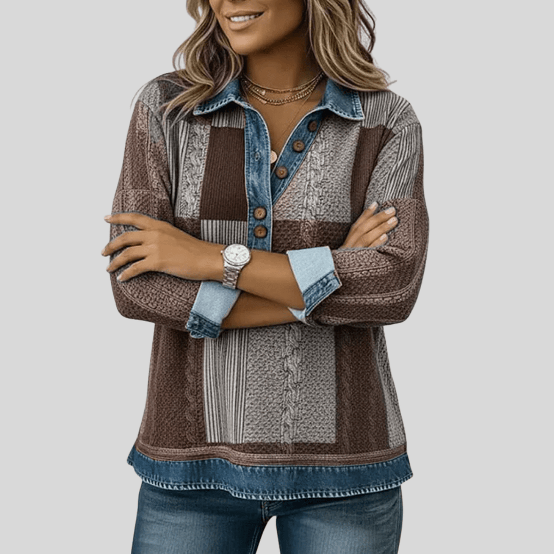 CHLOE | Colorblock sweatshirt with button placket - My Store