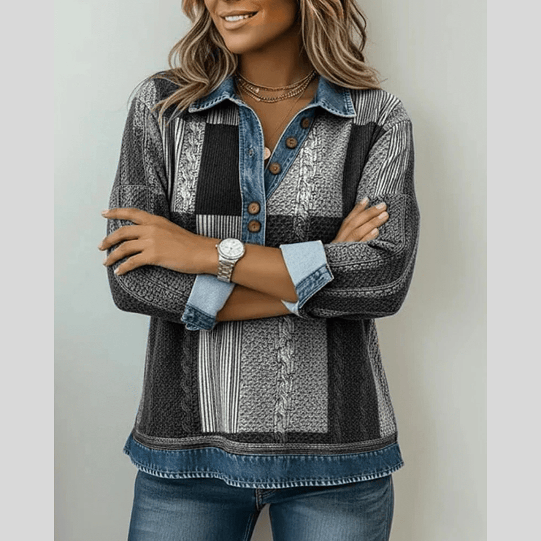 CHLOE | Colorblock sweatshirt with button placket - My Store