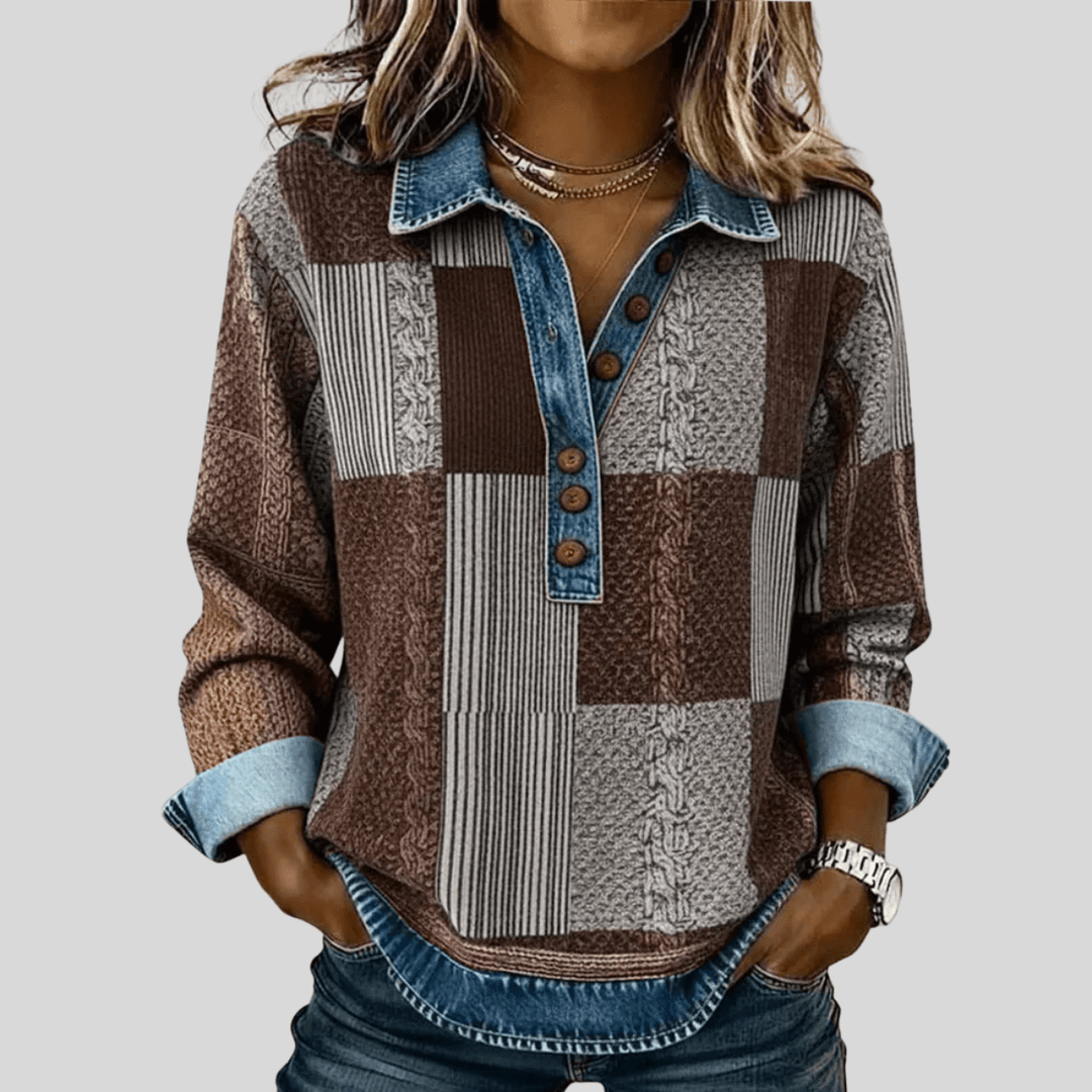 CHLOE | Colorblock sweatshirt with button placket - My Store