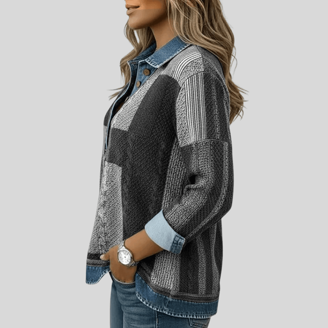 CHLOE | Colorblock sweatshirt with button placket - My Store