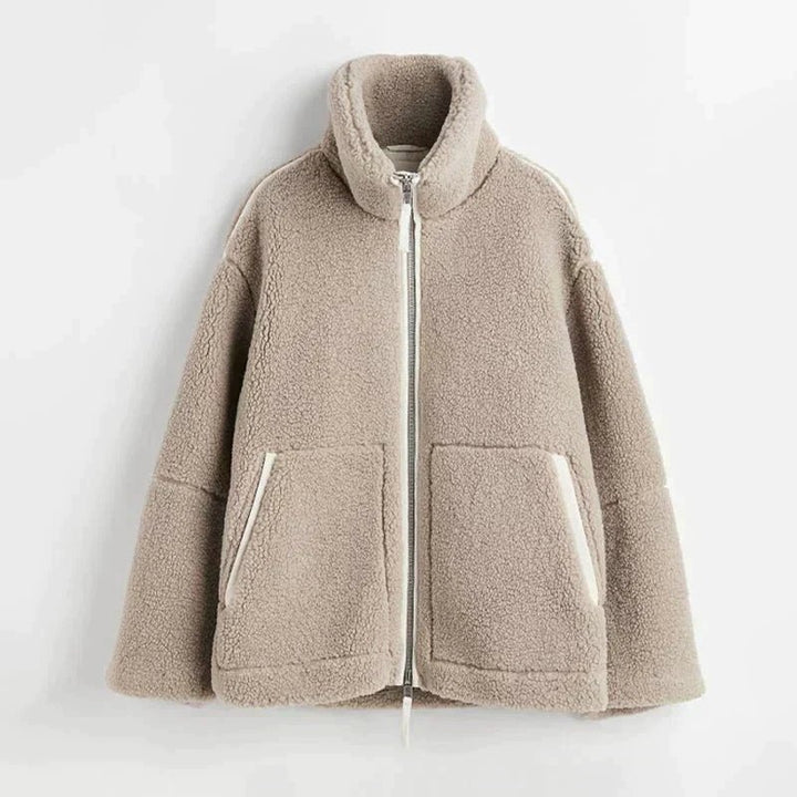 CORA | Oversized teddy jacket with high collar - My Store