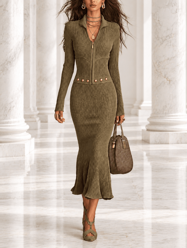 Cosima | Ribbed Mermaid Midi Dress - My Store