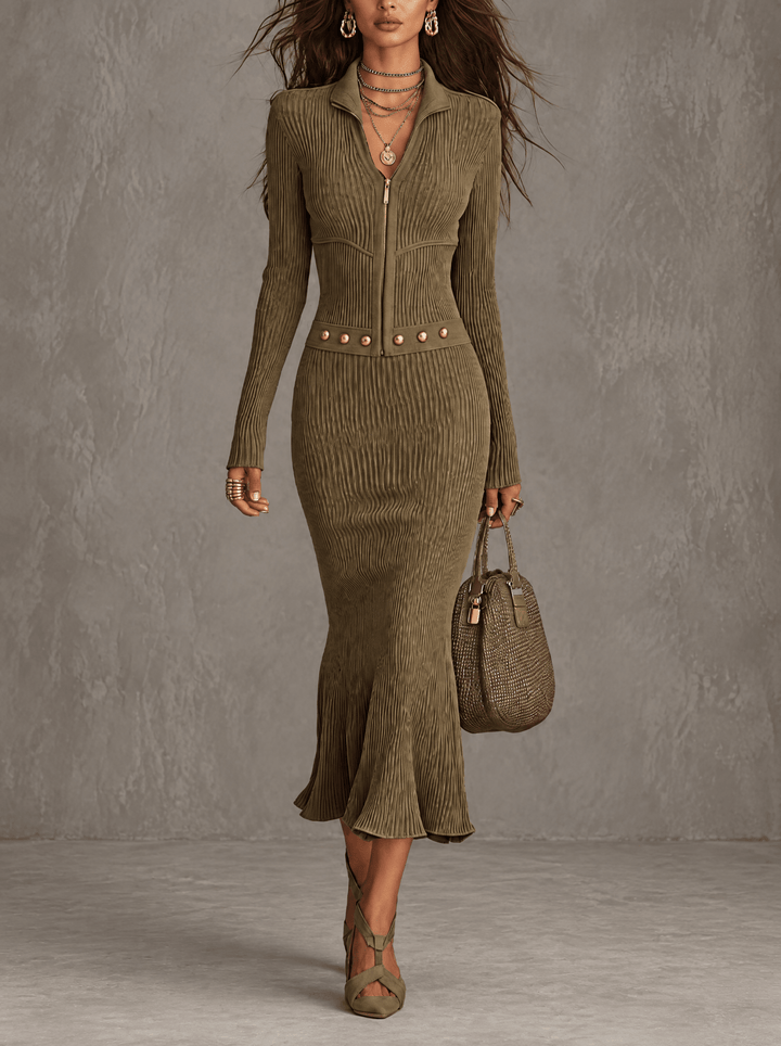 Cosima | Ribbed Mermaid Midi Dress - My Store