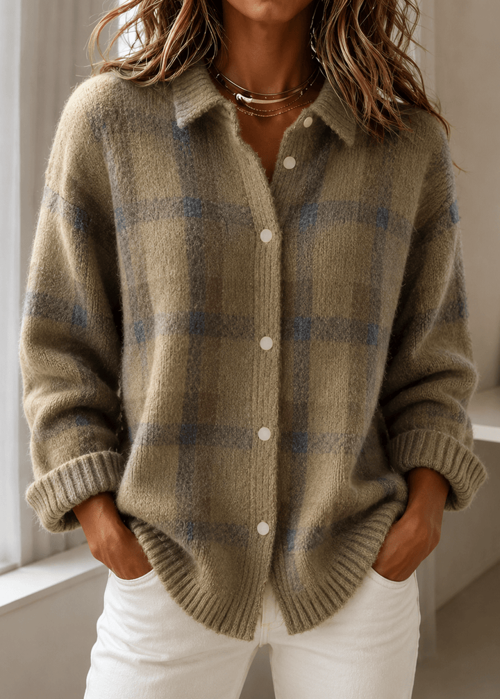 DANA | Plaid knit cardigan - My Store