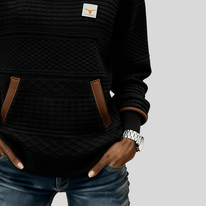 ELLA | Colorblock sweatshirt with kangaroo pocket - My Store