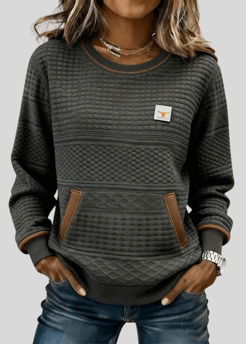 ELLA | Colorblock sweatshirt with kangaroo pocket - My Store