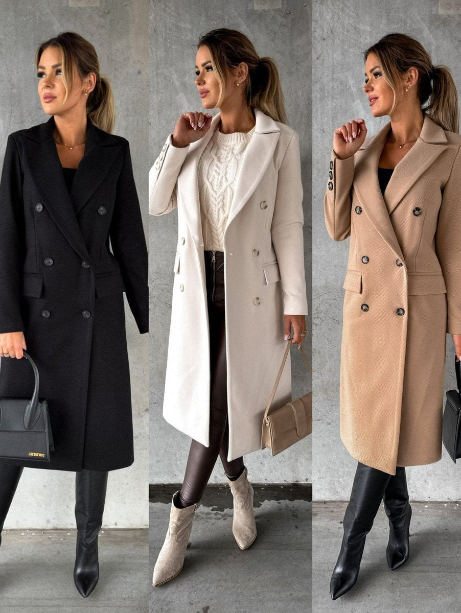 Emeline | Double-Breasted Longline Overcoat - My Store
