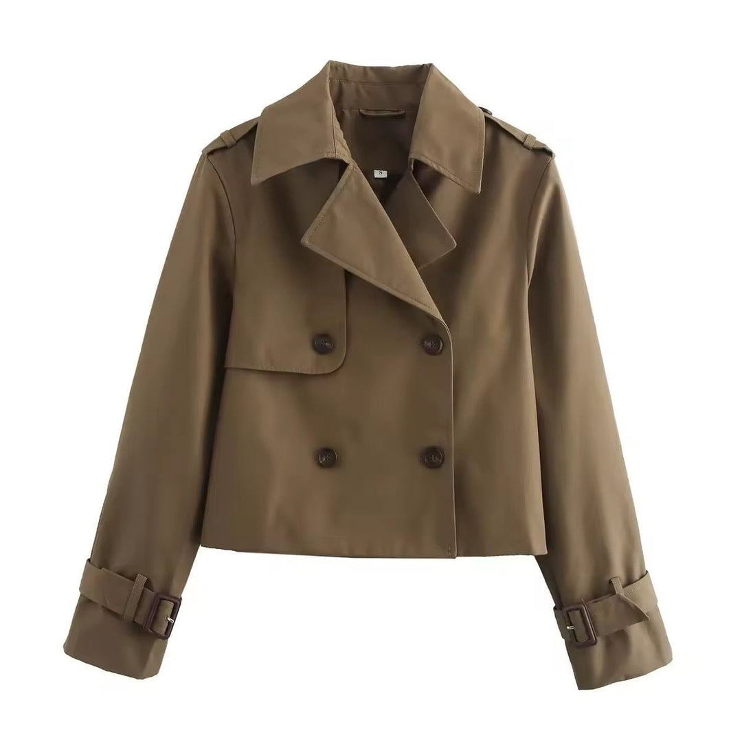 Eugenia | Cropped Double-Breasted Trench Coat - My Store