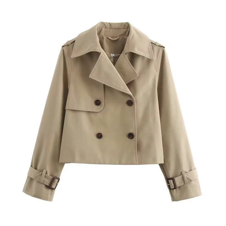 Eugenia | Cropped Double-Breasted Trench Coat - My Store