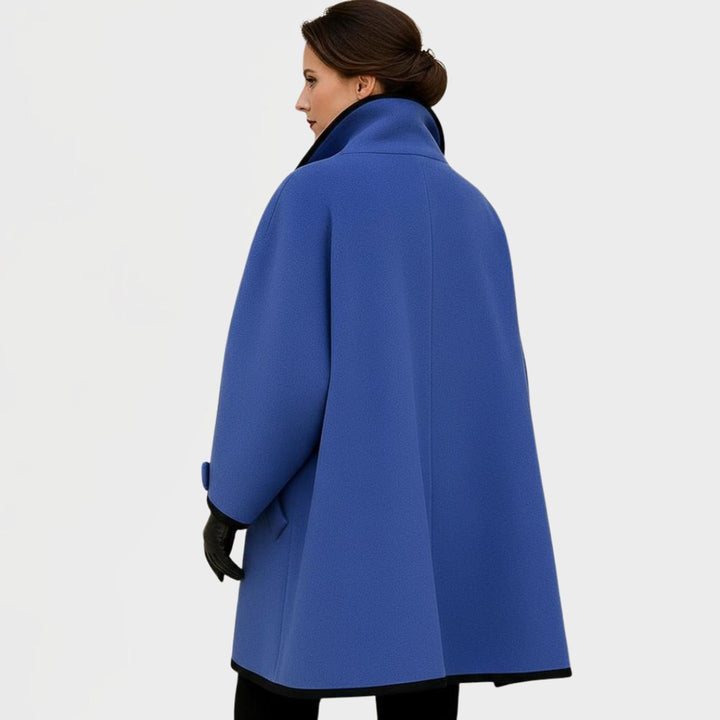 Flora | Oversized Contrast-Trim Coat - My Store