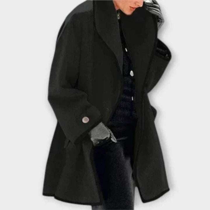 Flora | Oversized Contrast-Trim Coat - My Store