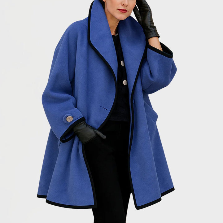 Flora | Oversized Contrast-Trim Coat - My Store