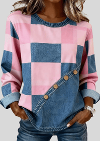 GAIL | Patchwork sweatshirt with button trim