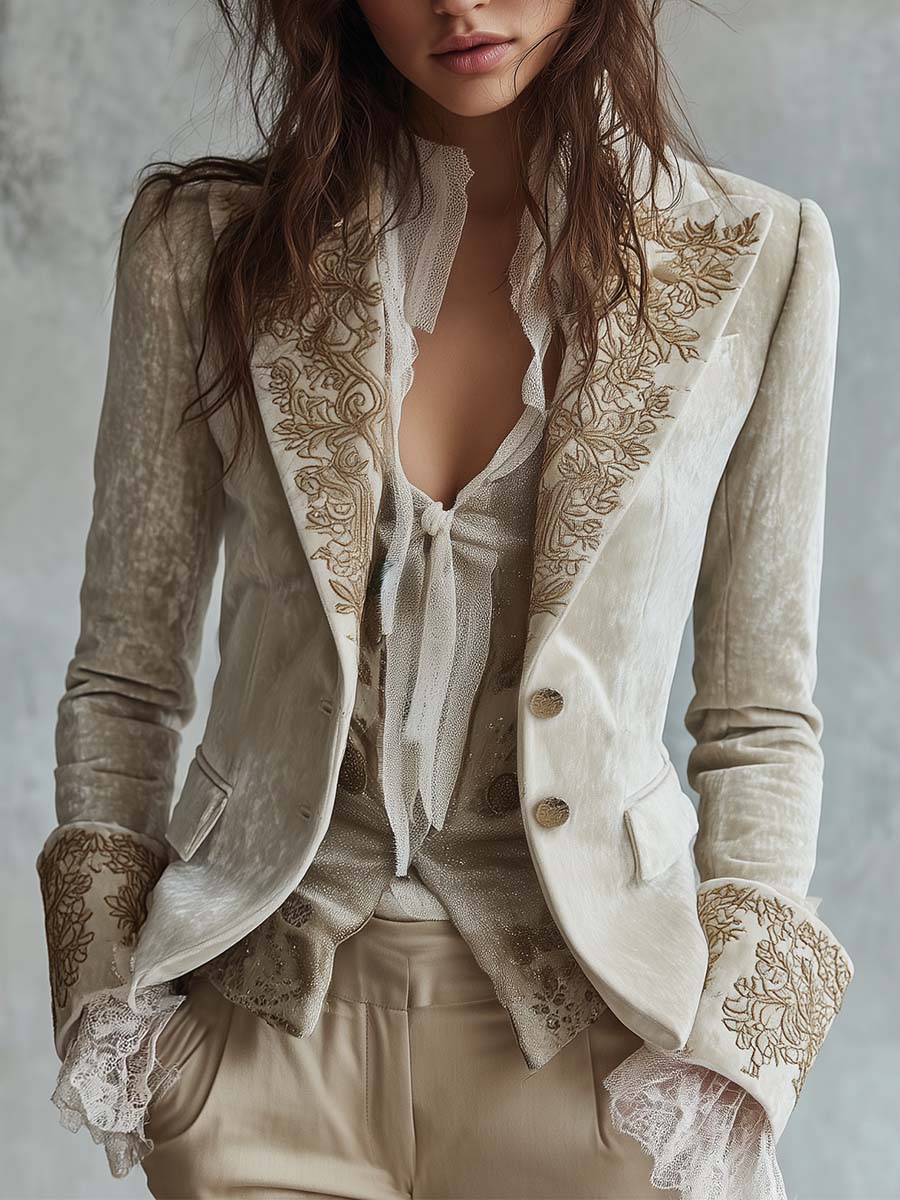 Guinevere | Embroidered Tailored Blazer - My Store