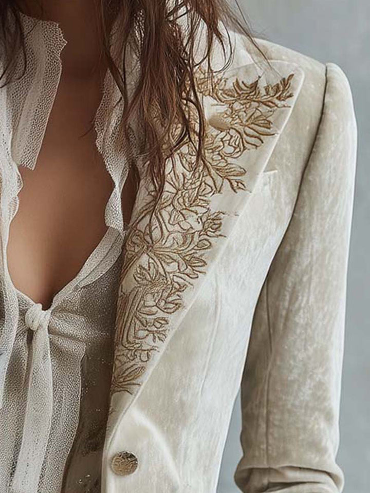 Guinevere | Embroidered Tailored Blazer - My Store