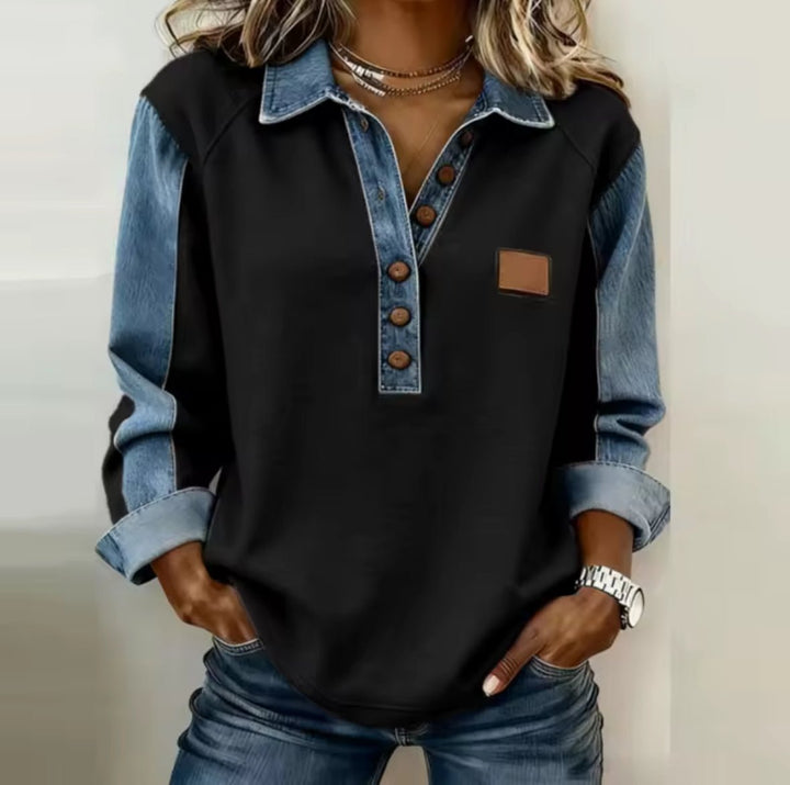 HARPER | Pullover with contrast raglan sleeves - My Store